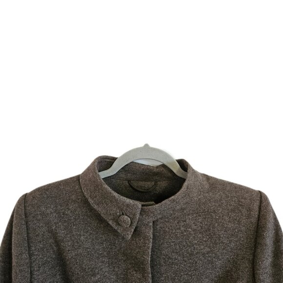 Algo 100% Cashmere Asymmetric Collar Button Front Jacket Brown XL - Picture 4 of 15